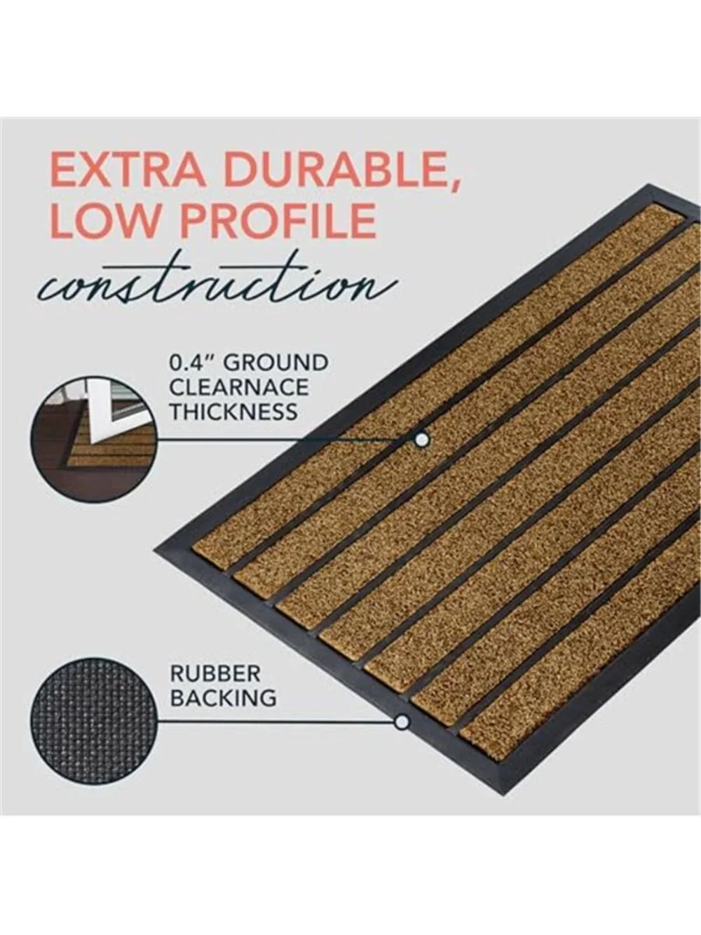 Extra Durable Door Mat - Dirt Trapping Outdoor Welcome Mats - Non-Slip